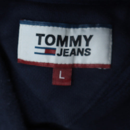 Tommy Jeans Men's Black Cotton Pullover Hoodie Size L