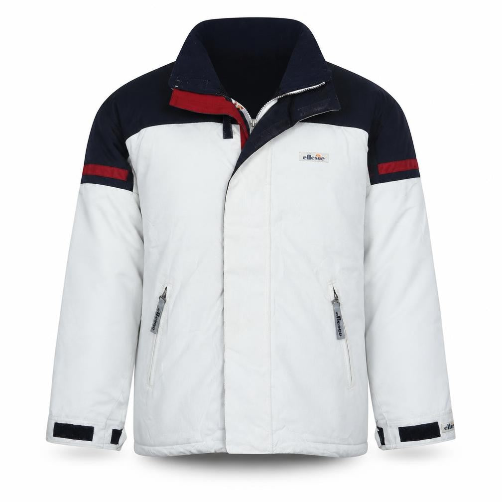Ellesse Men's White Polyester Mid-Length Outdoor Ski Jacket M