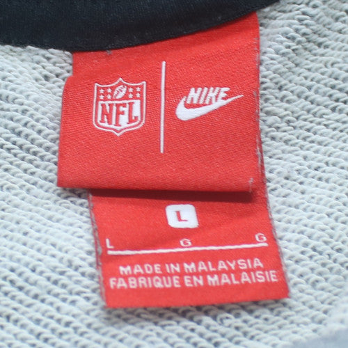 Nike NFL Mens Grey Sweatshirt L Crew Neck Long Sleeve Cotton Blend