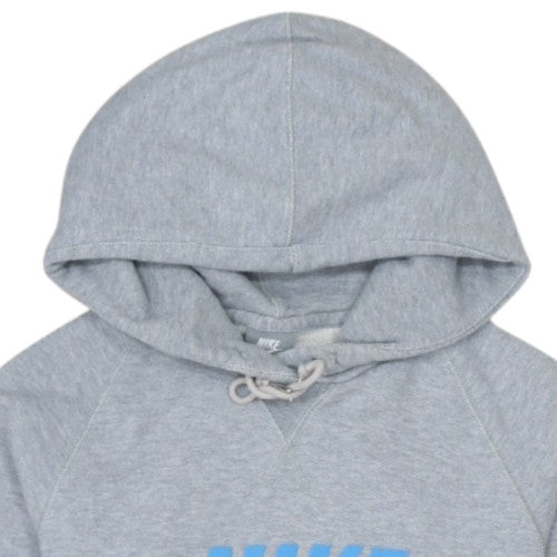 Nike Girls Grey Hoodie M Graphic Pullover 100% Cotton Sportswear