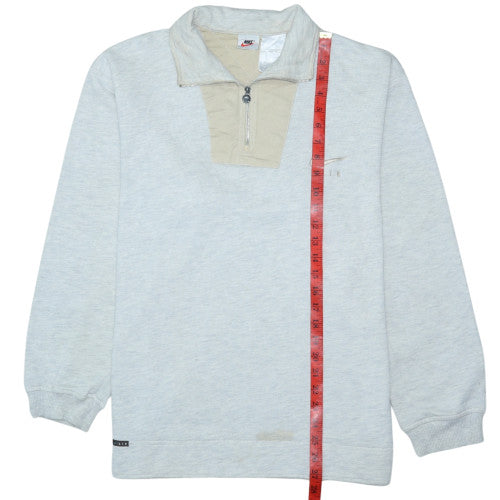 Nike Men’s Grey Fleece Quarter Zip Pullover Sweatshirt S