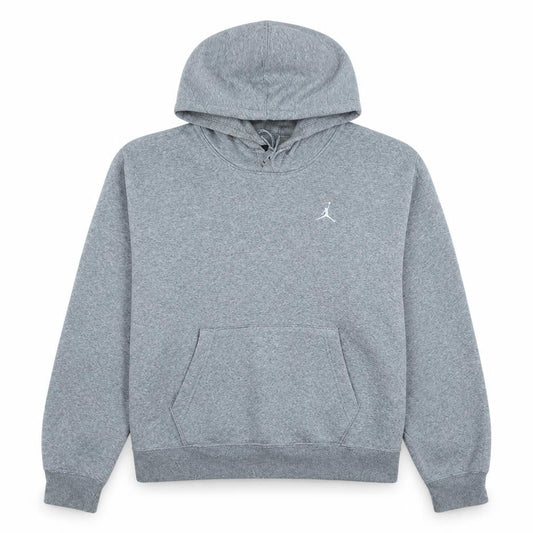 Front view of Jordan Women Grey Pullover Hoodie Small Loose Fit Cotton Blend