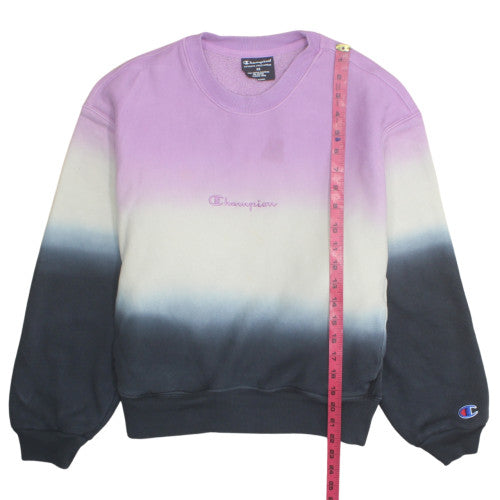 Champion Womens Purple Ombre Sweatshirt XS Crew Neck Pullover