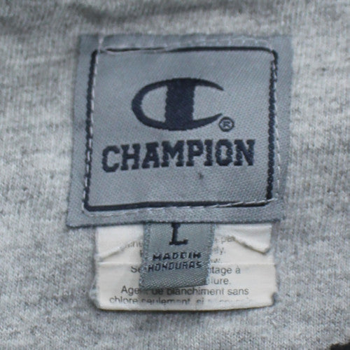 Champion Men's Black Pullover Hoodie Size L Classic Fleece Sweatshirt