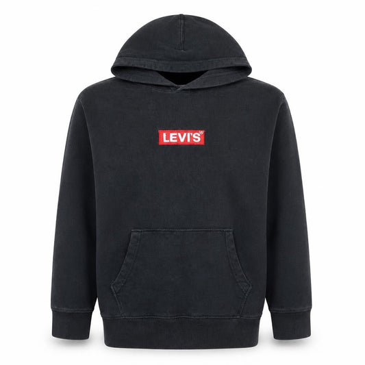 Levi's Men's Black Relaxed Fit Pullover Hoodie M Logo Fleece
