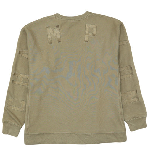 Champion Women Khaki Reverse Weave Sweatshirt L Cotton Blend Casual