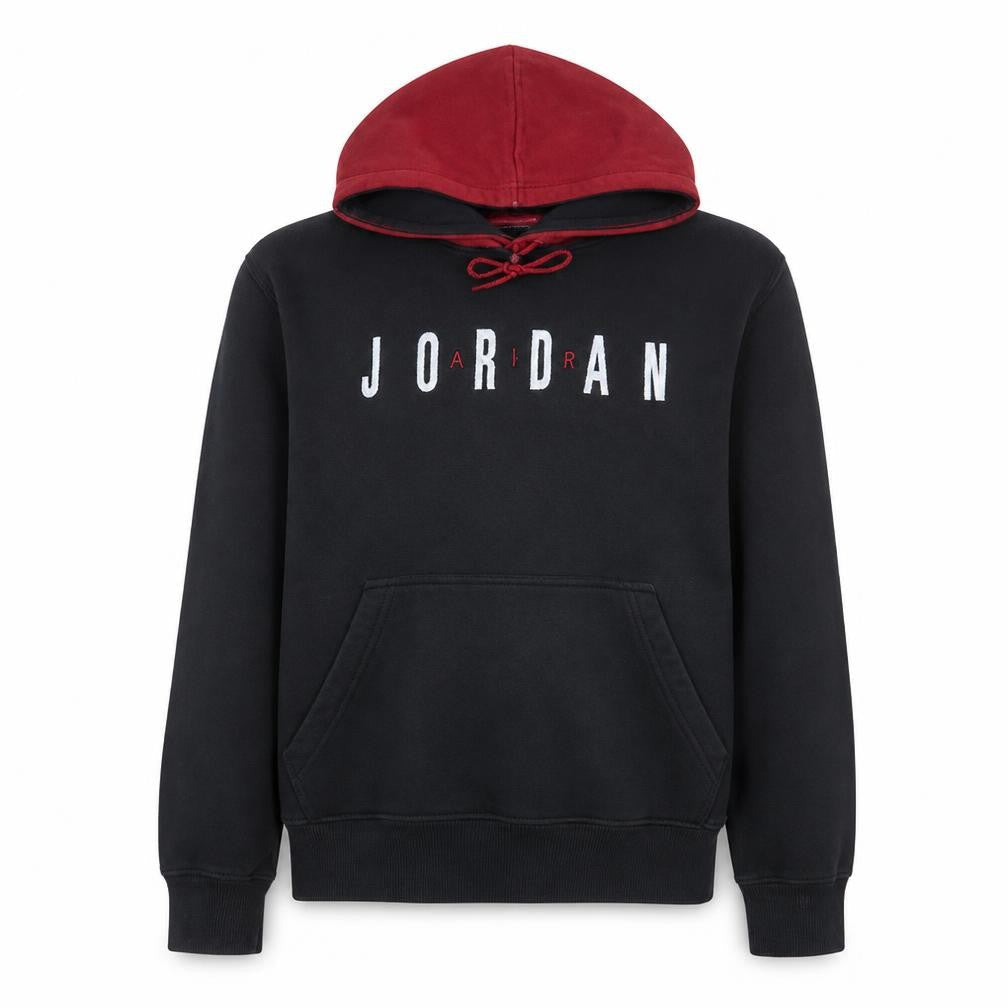 Jordan Mens Black Red Pullover Hoodie M Logo Fleece Sportswear