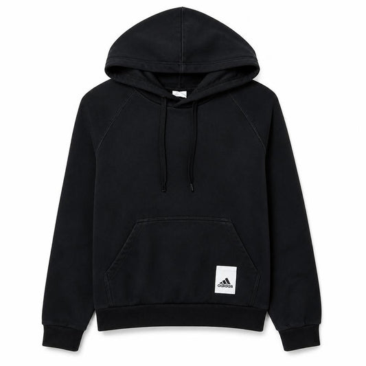 Front view of Adidas Women's Black Pullover Hoodie XS Hooded Sweatshirt