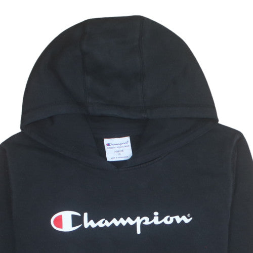Champion Boys Black Pullover Hoodie Junior 12 Cotton Blend Casual