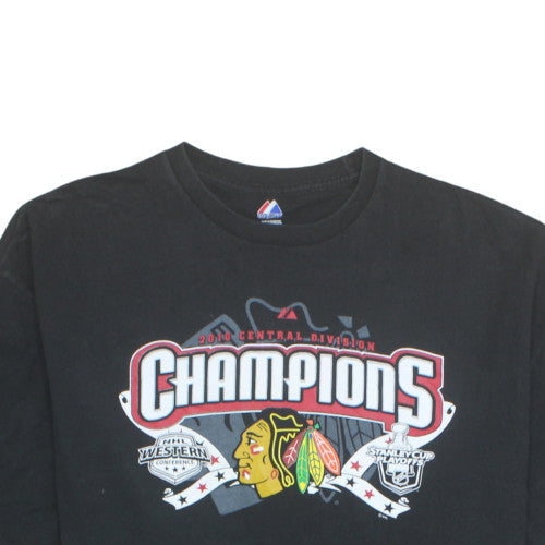 Majestic Men's Black 2XL 2010 Champions Sports Graphic T-Shirt