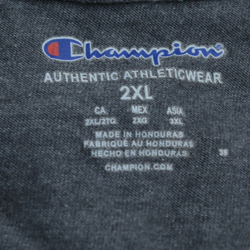 Champion Men's Grey 2XL V-Neck Short Sleeve T-Shirt