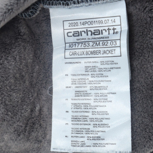 Carhartt Men Blue M Bomber Jacket Full Zip Fleece Lined
