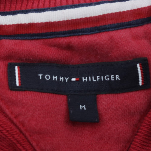 Tommy Hilfiger Men's Red Colour Block Crew Neck Sweatshirt Size M