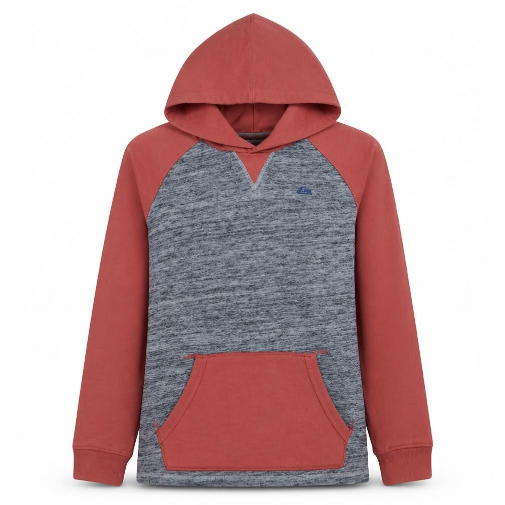 Quiksilver Womens Grey & Red Pullover Hoodie Size 12 Cotton Blend