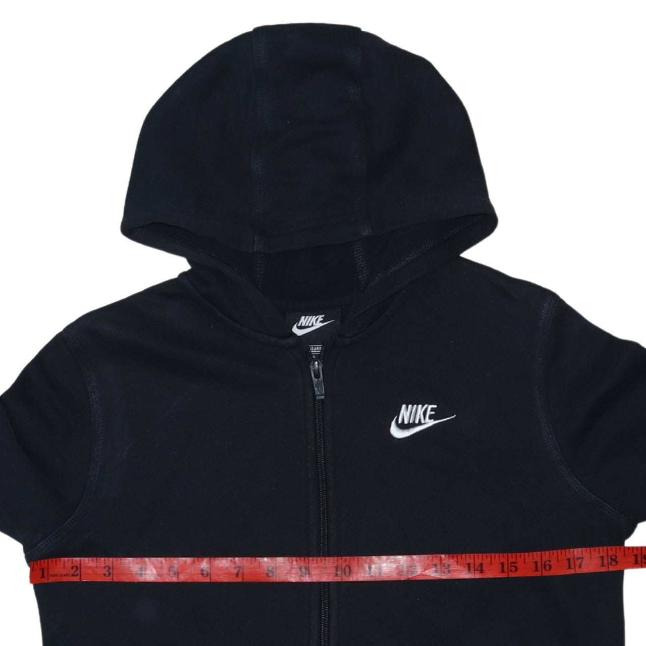 Nike Boys Black Full Zip Hoodie Size 158cm Fleece Zip Up Sweatshirt