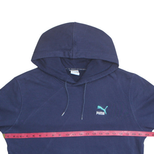 Puma Mens Blue Pullover Hoodie M Regular Fit Fleece Sweatshirt
