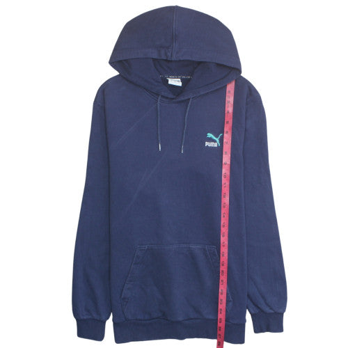 Puma Mens Blue Pullover Hoodie M Regular Fit Fleece Sweatshirt