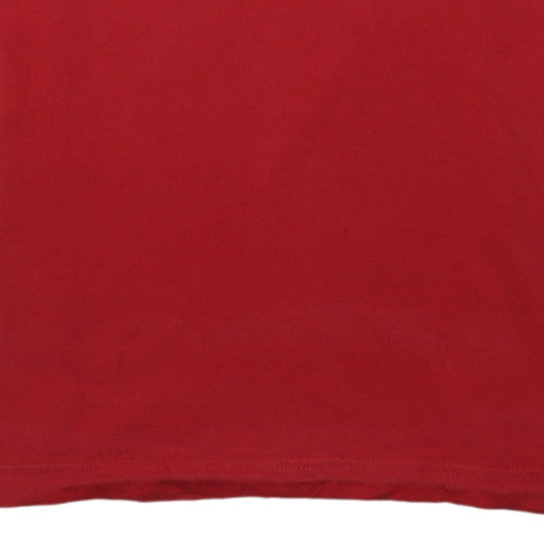 Adidas Boys Red 13-14 Years Sport Logo Short Sleeve Cotton T-Shirt