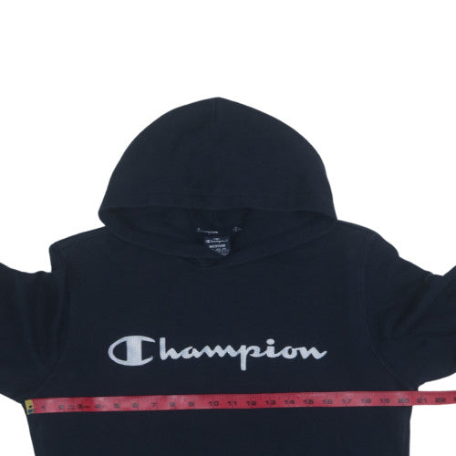 Champion Men's Black Medium Pullover Hoodie with Logo Design