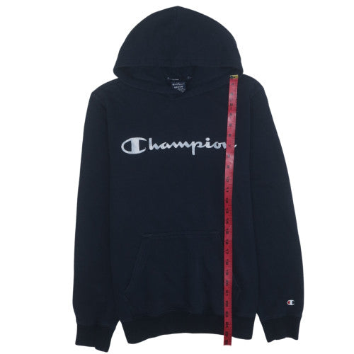 Champion Men's Black Medium Pullover Hoodie with Logo Design