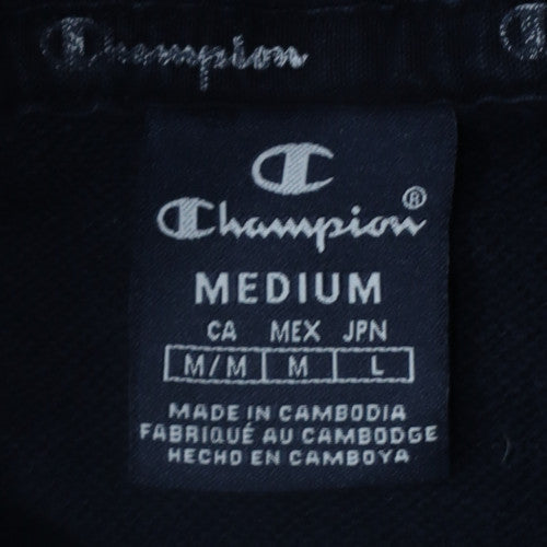 Champion Men's Black Medium Pullover Hoodie with Logo Design