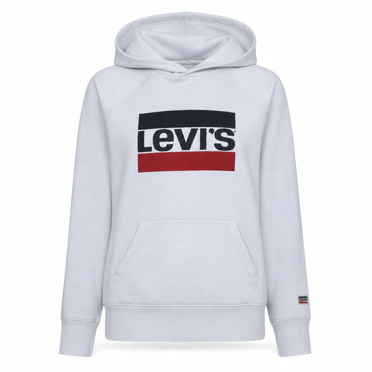 Levi's Womens White Pullover Hoodie XS Cotton Logo Sweatshirt