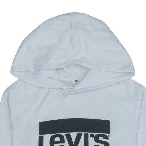 Levi's Womens White Pullover Hoodie XS Cotton Logo Sweatshirt