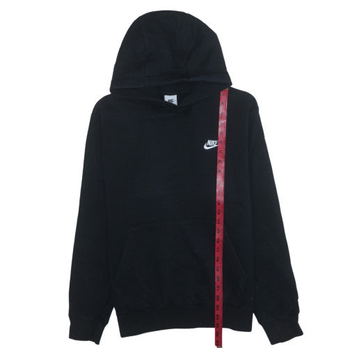 Nike Women's Black Pullover Hoodie Small Cotton Fleece Logo Sweatshirt