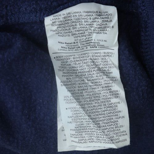 Nike Womens Navy Blue Pullover Hoodie M Cotton Blend Logo Casual
