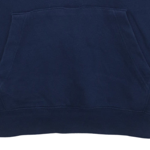 Nike Womens Navy Blue Pullover Hoodie M Cotton Blend Logo Casual