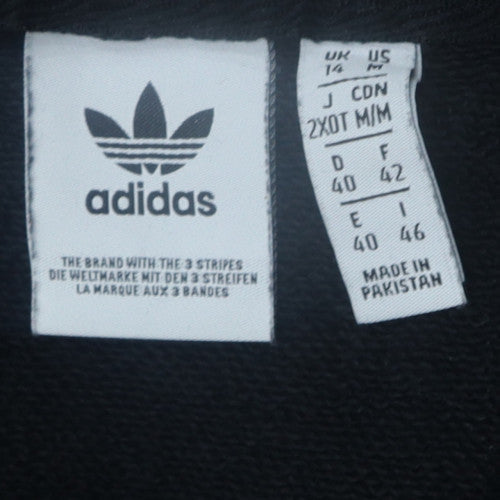 Adidas Womens Black Pullover Hoodie Size 14 Hooded Sweatshirt