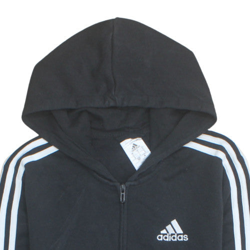Adidas Men's Black Full Zip Hoodie Small Hooded Sweatshirt