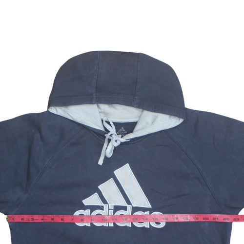 Adidas Men's Blue Pullover Hoodie Size M Sports Logo Fleece