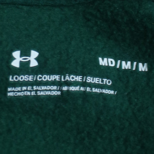 Under Armour Men's Green Pullover Hoodie M Logo Sports Fleece