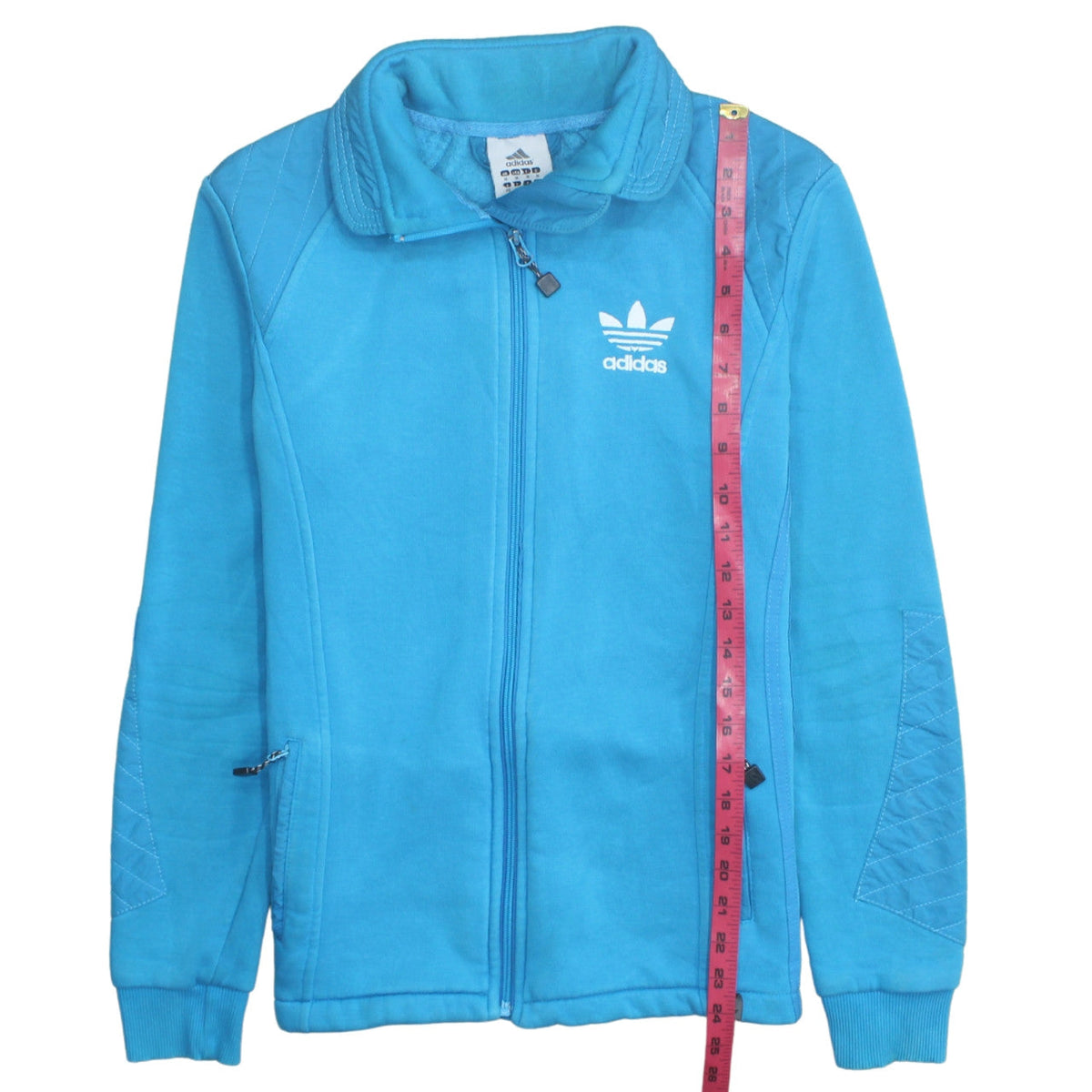 Adidas Womens Blue Cotton Full Zip Track Jacket Size M
