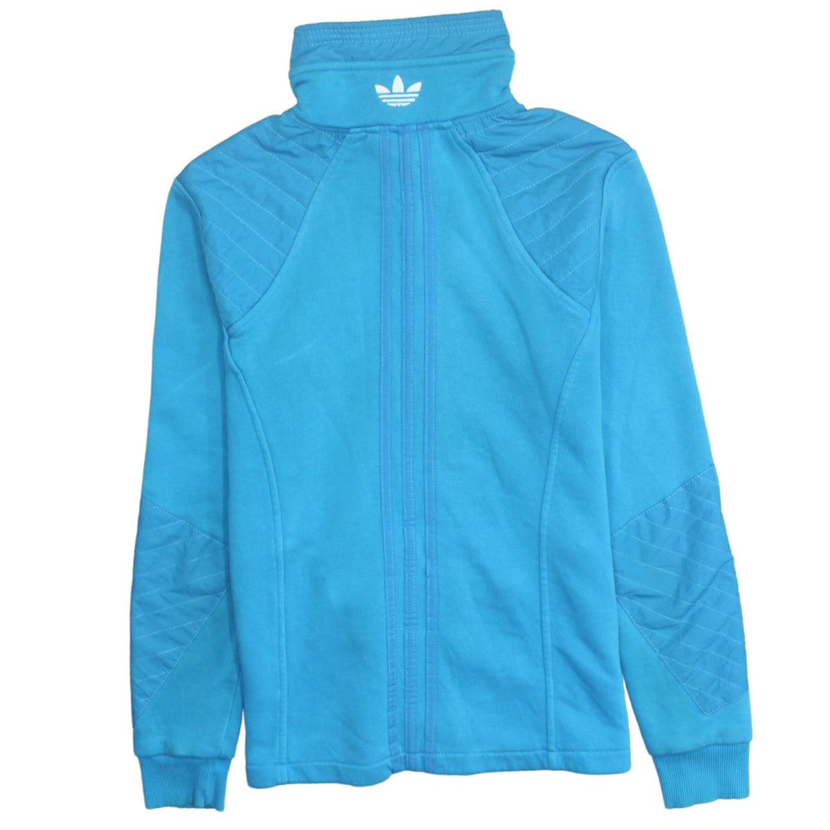 Adidas Womens Blue Cotton Full Zip Track Jacket Size M