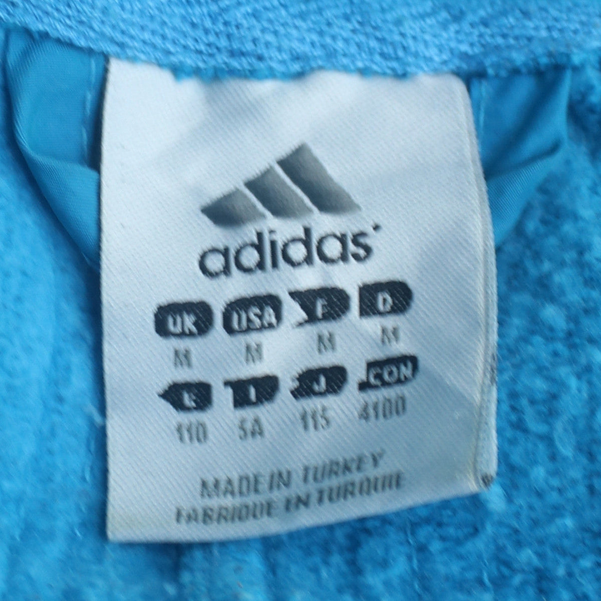 Adidas Womens Blue Cotton Full Zip Track Jacket Size M