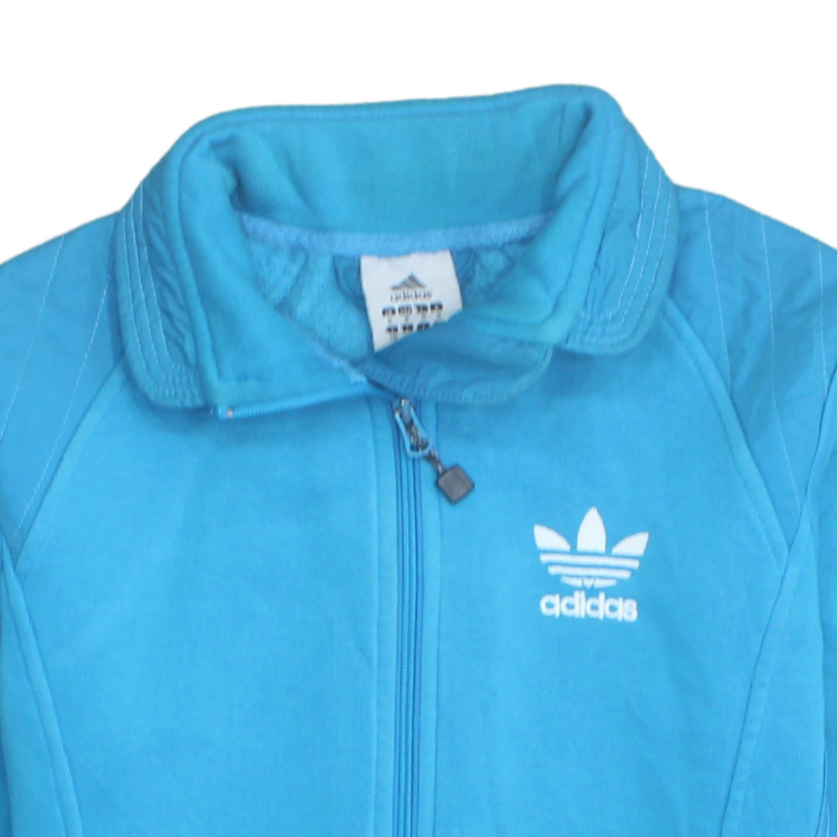 Adidas Womens Blue Cotton Full Zip Track Jacket Size M