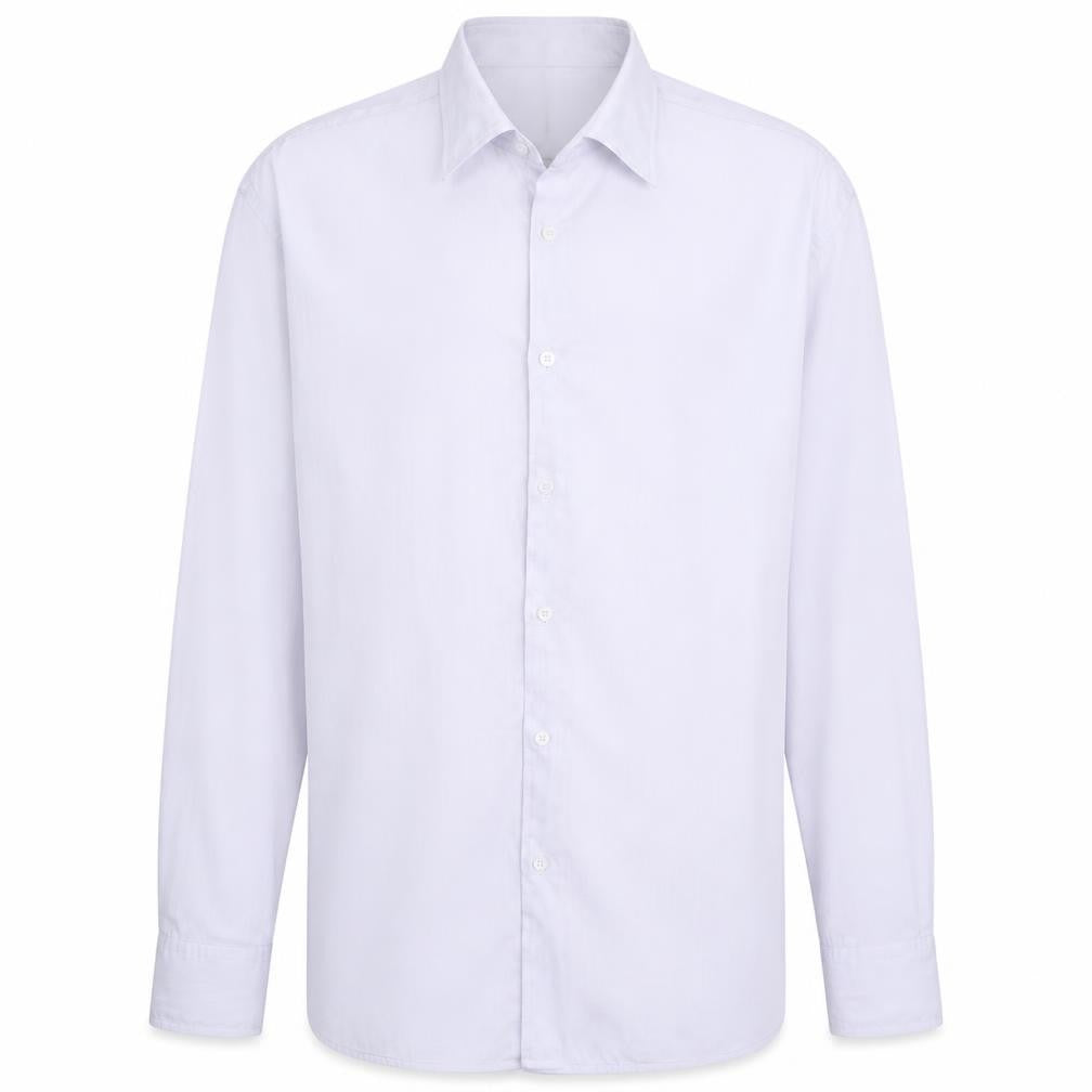 Hugo Boss Men's White Regular Fit Long Sleeve Button-Up Shirt Size 17