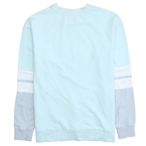 Lonsdale Women Blue Crew Neck Cotton Blend Logo Sweatshirt Size 10