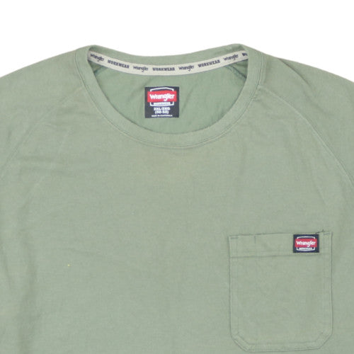 Wrangler Workwear Men's Green 2XL Crew Neck Short Sleeve T-Shirt