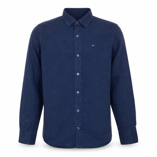 Tommy Jeans Men's Blue Slim Fit Long Sleeve Button-Up Shirt Size S