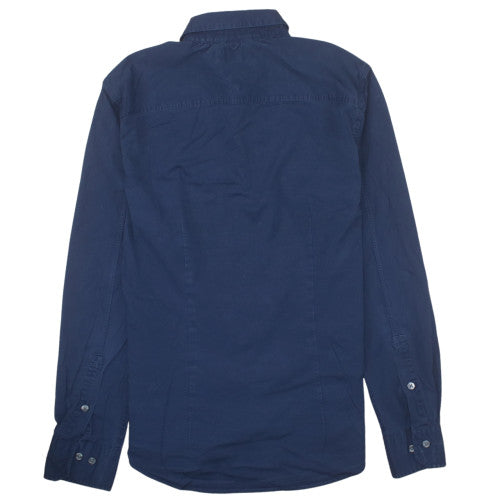 Tommy Jeans Men's Blue Slim Fit Long Sleeve Button-Up Shirt Size S