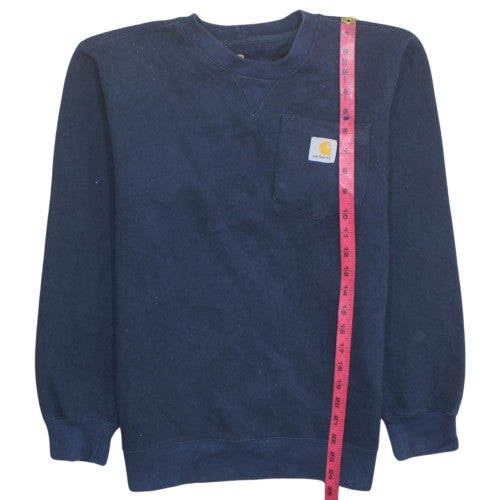 Carhartt Mens Blue Pullover Sweatshirt S Classic Fit Crew Neck