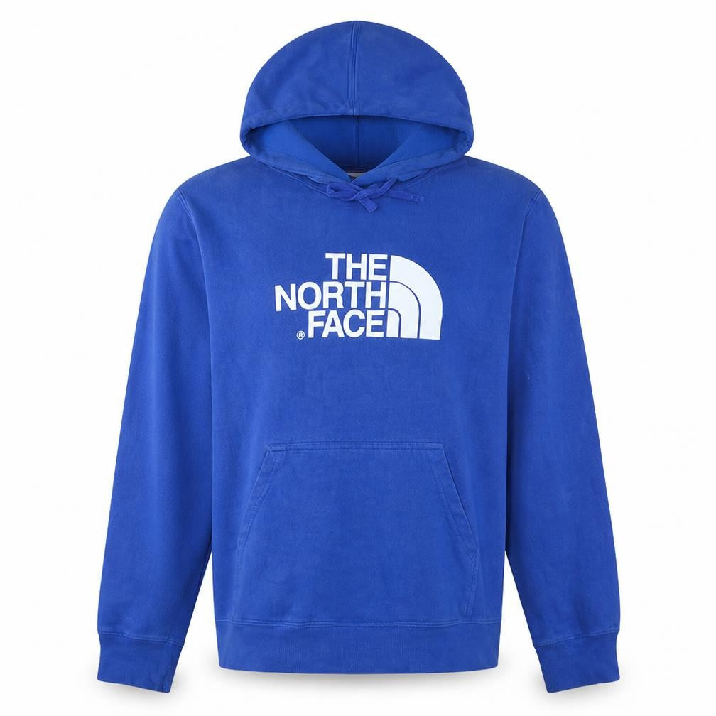 The North Face Men Blue Pullover Hoodie Large Cotton Blend Casual