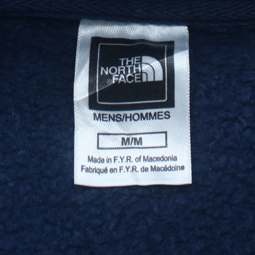 The North Face Men's Blue Pullover Hoodie Medium Cotton Logo