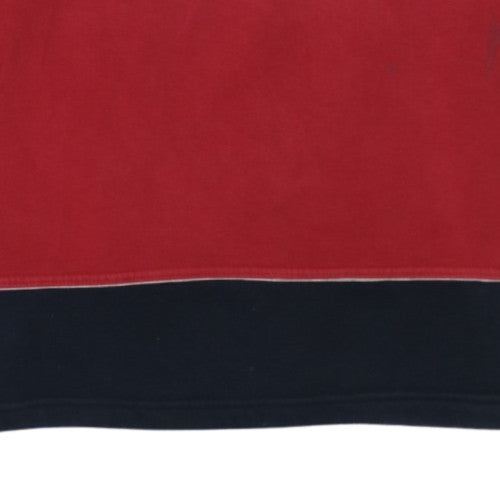 Süper Penye Mens Red Grey Colourblock Logo Sweatshirt M