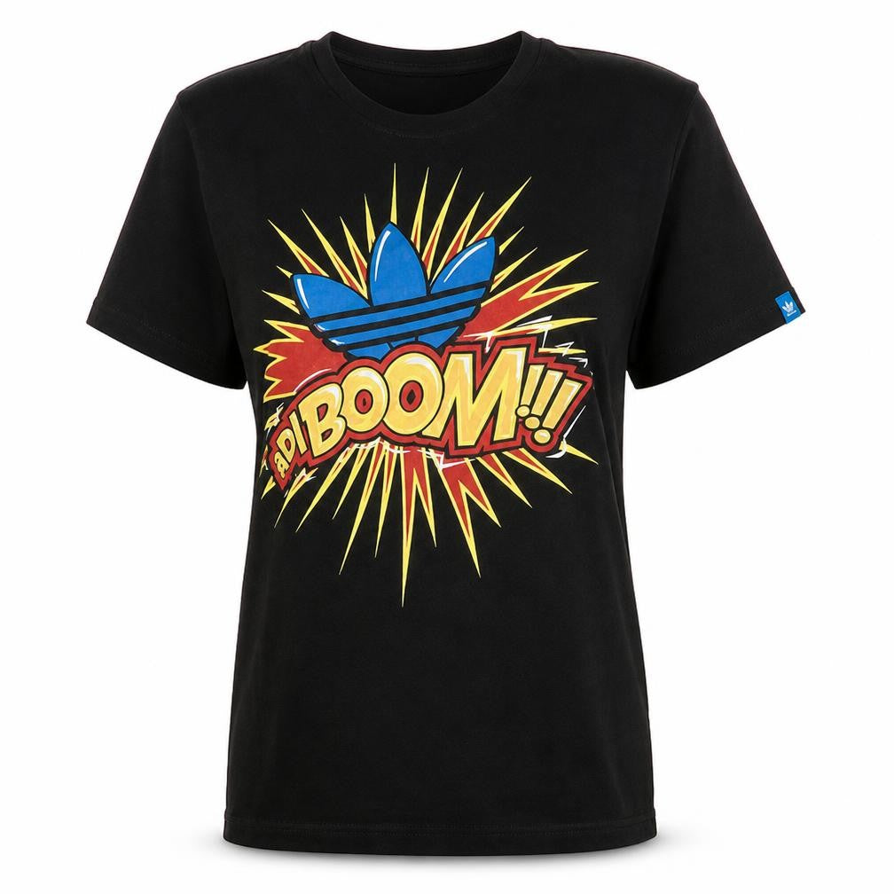 Adidas Women's Black Graphic Boom T-Shirt Size S Casual