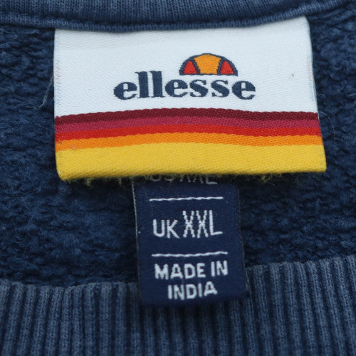 Ellesse Men's Blue 2XL Pullover Sweatshirt Crew Neck Logo Fleece