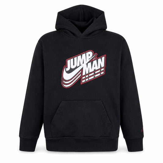 Front view of Jordan boys’ black xl 13-15 years pullover hoodie with jumpman logo